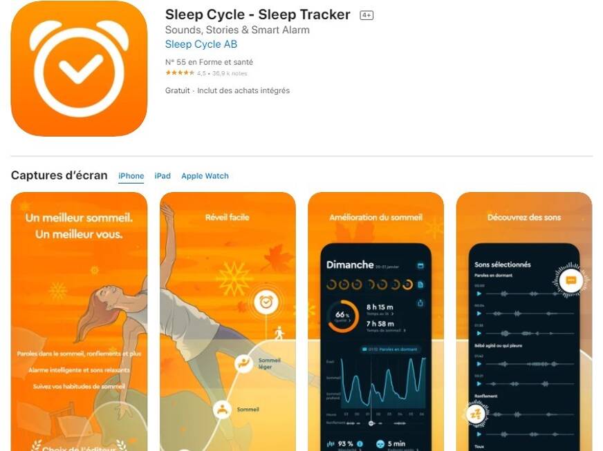 applicztion sleep cycle